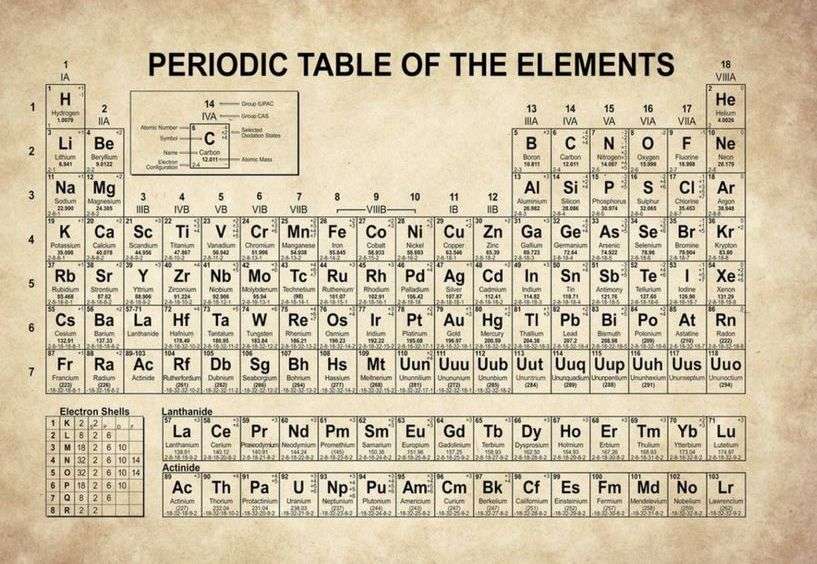 Periodic table of the chemistry elements